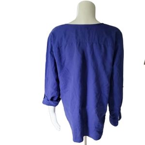 Talbots L Linen Blend Purple Long Sleeve Top. Casual or dressy occasions